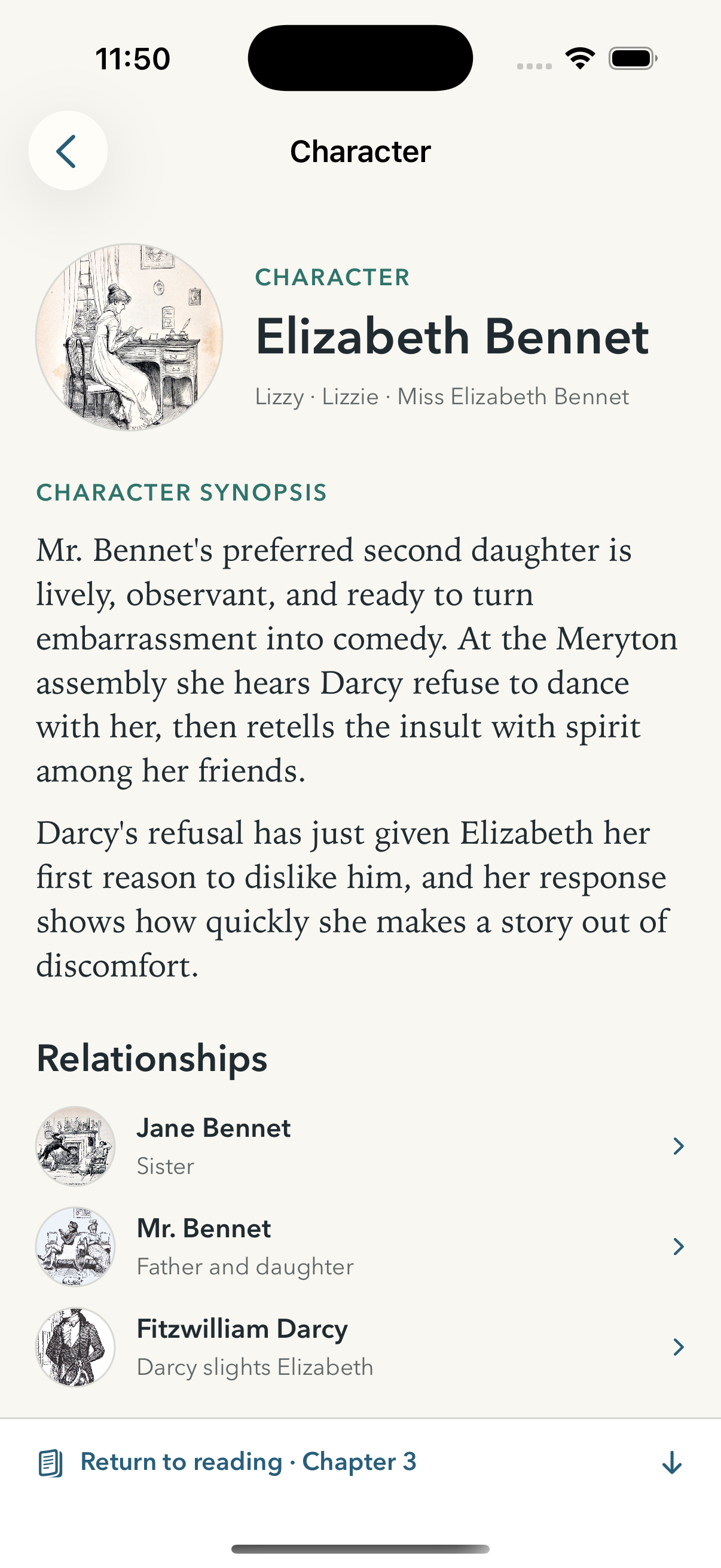 Elizabeth Bennet character page