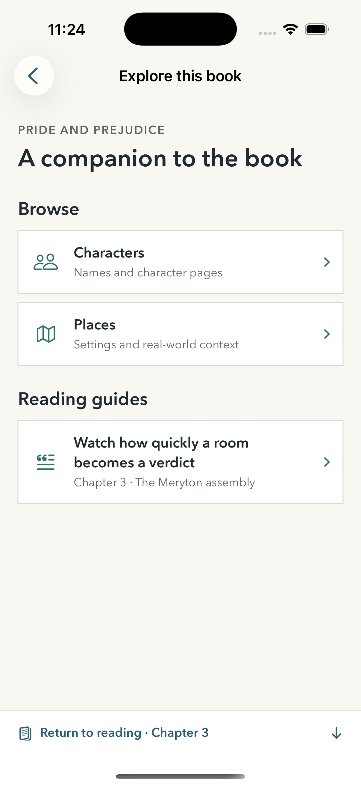 Explore this book screen