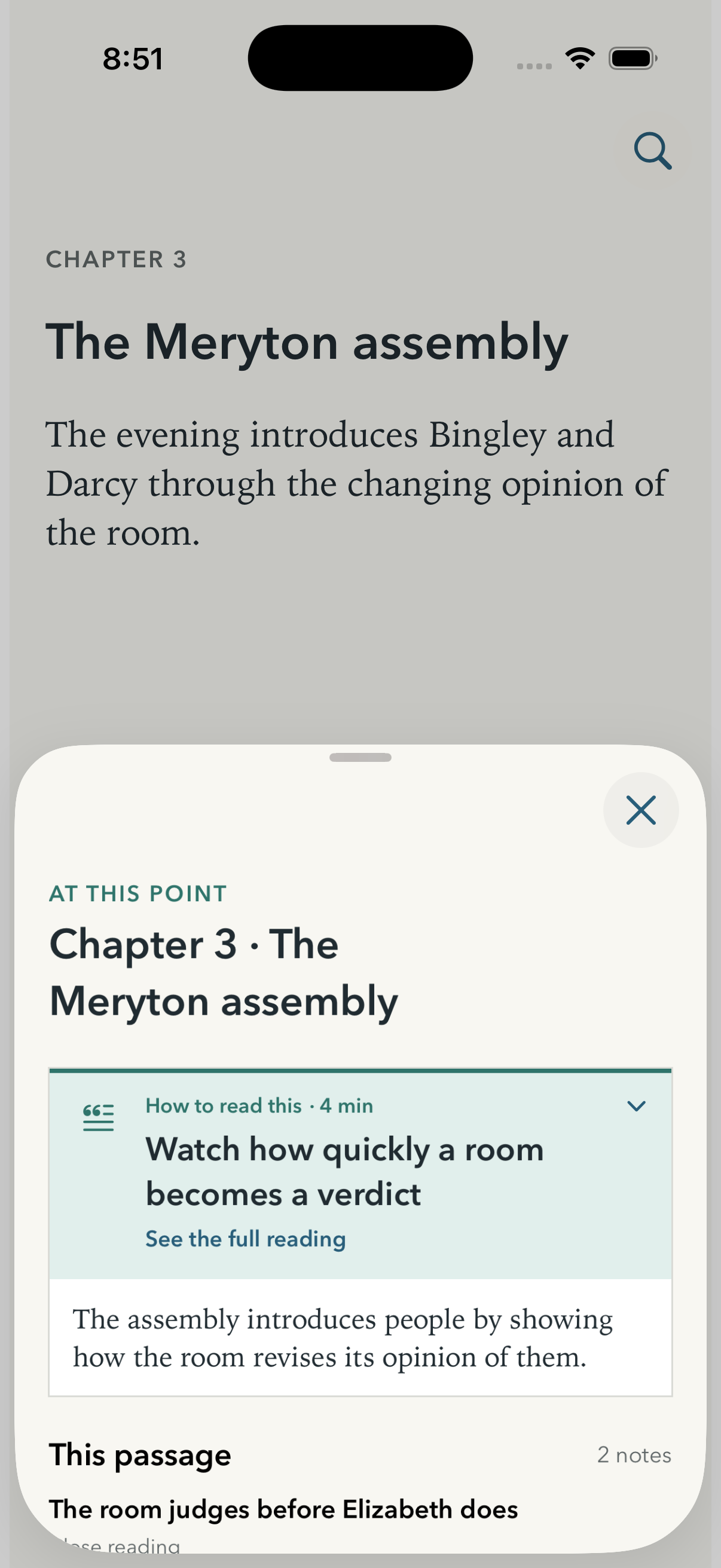 Guide sheet over the reading view